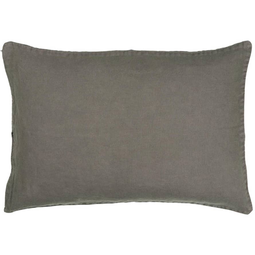 TUSKcollection Linen Oblong Cushion 60 X 40 Soil
