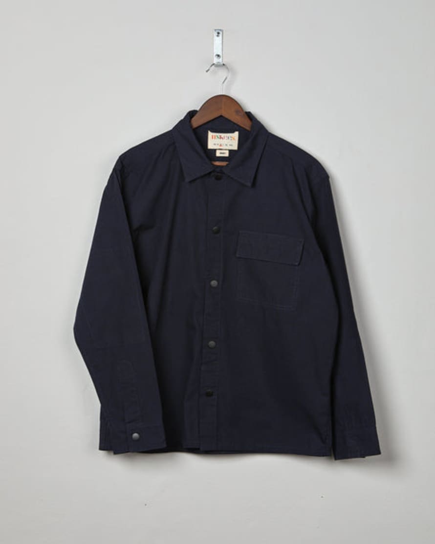 USKEES Men's Organic Lightweight Buttoned Overshirt - Midnight Blue