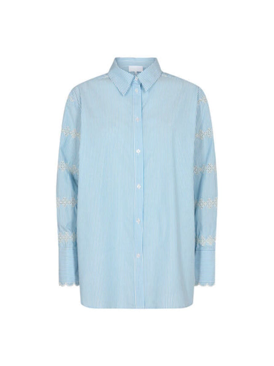 Levete Room Bonete White/blue Stripe Cotton Shirt