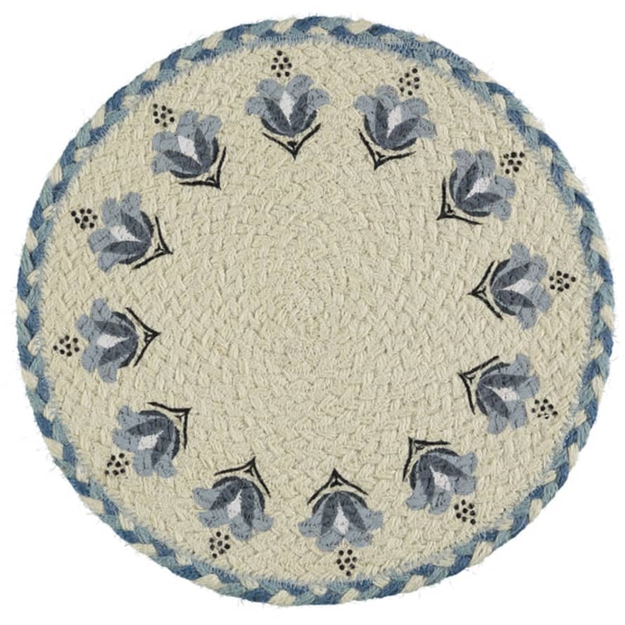 The Braided Rug Company Blue Lily Placemats 30cm - Set Of 6
