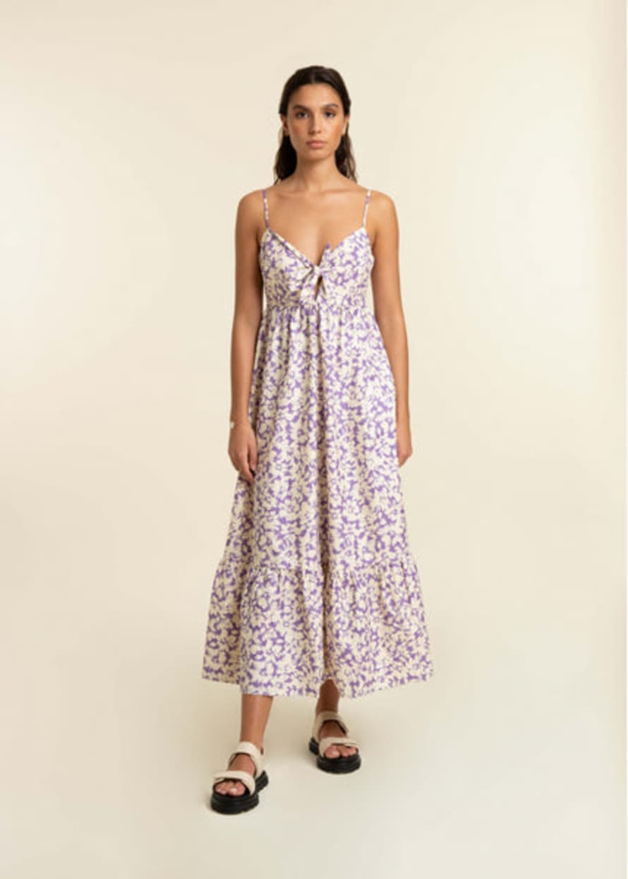 FRNCH Lilac Strappy Dress With Bow
