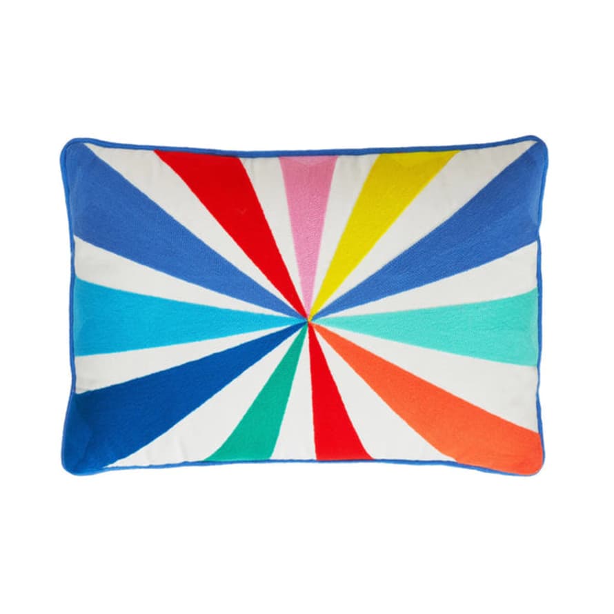 Bombay Duck Bombay Duck Radial Embroidered Rectangular Cushion