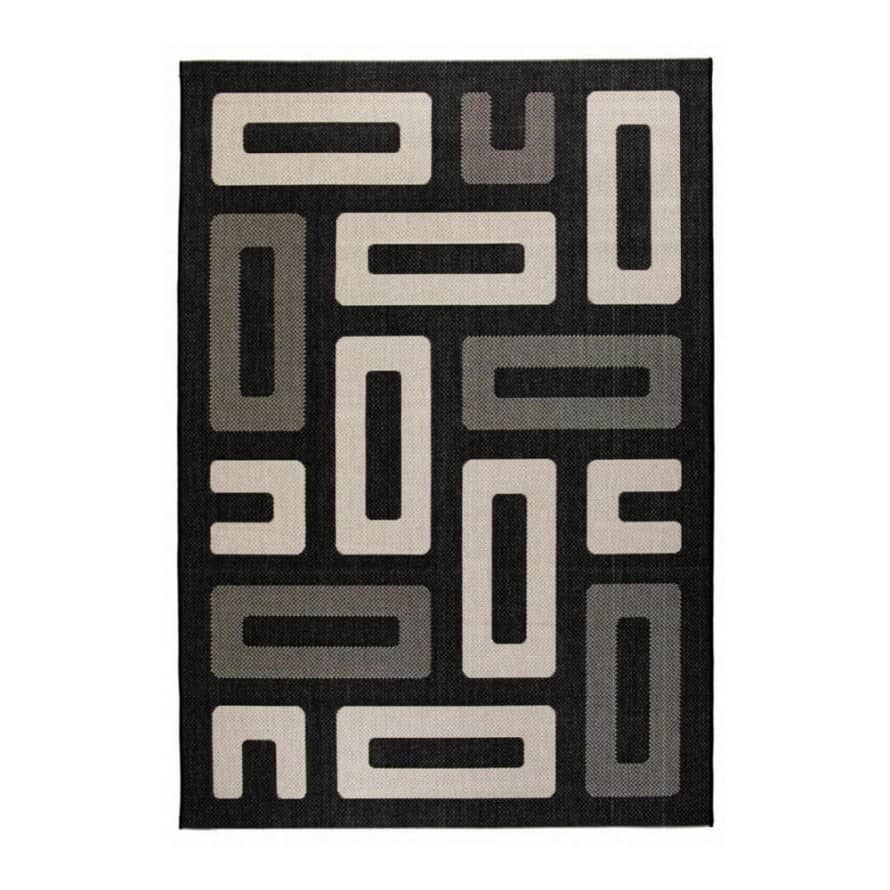 Terra Nomade 120 x 170cm Black Indoor and Outdoor Geometric Patterns Rug