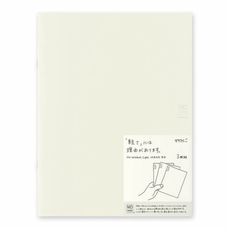 Midori Md Notebook Light A4 Grid 3 Pack