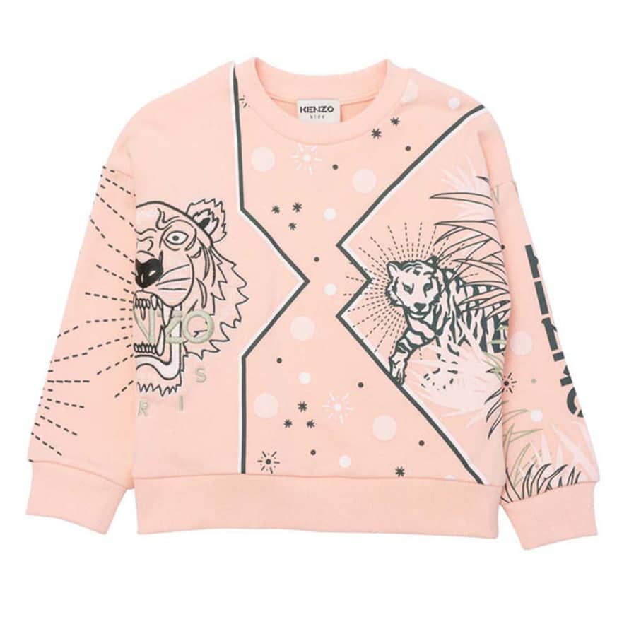 Kenzo  Pink Girls Tiger Sweater