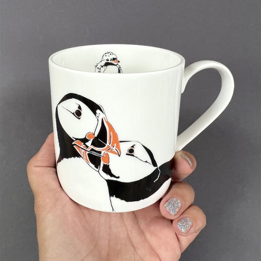 Penguin Ink Puffin Nuzzle Bone China Mug