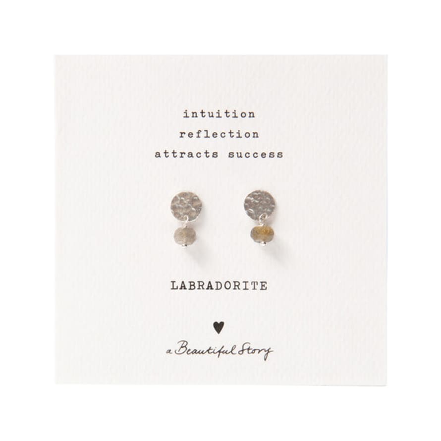 A Beautiful Story Mini Coin Labradorite Silver Earrings