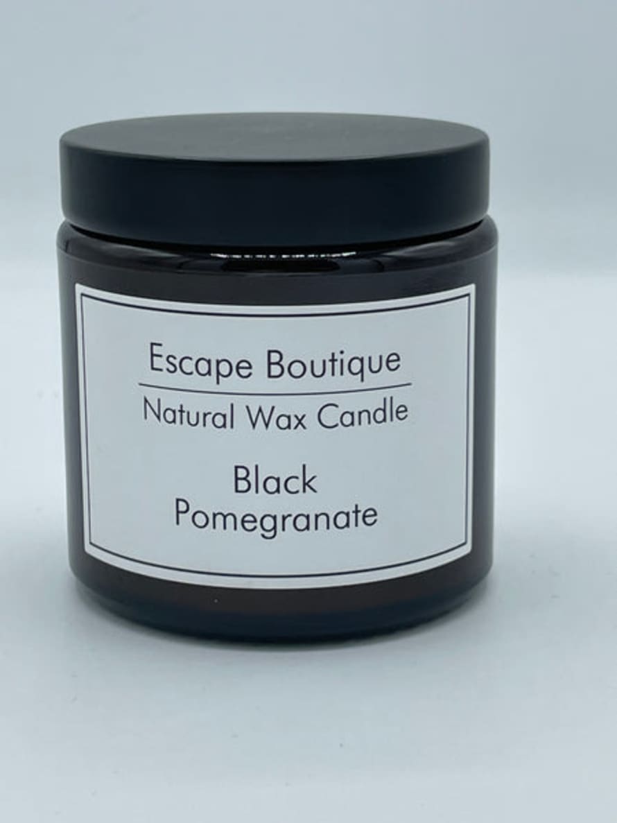 Heaven Scent Incense Ltd 120ml Black Pomegranate Brown Pot Natural Vegetable Wax Candle 
