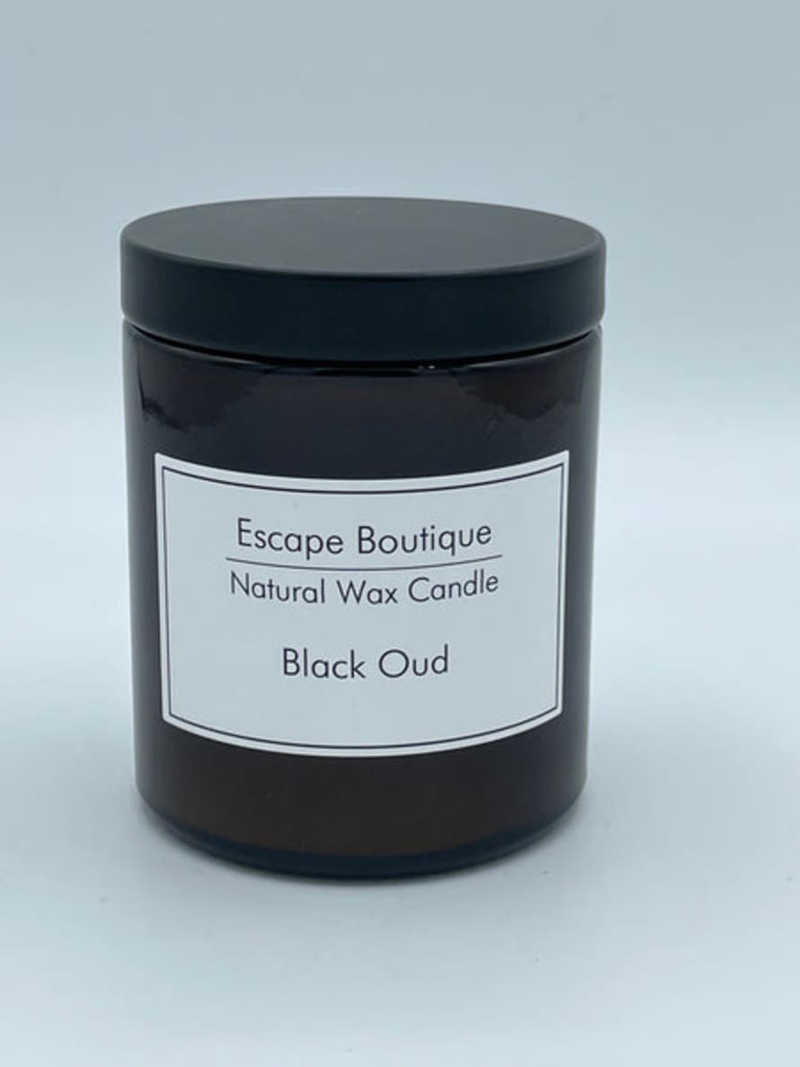 Heaven Scent Incense Ltd 180ml Black Oud Brown Pot Natural Vegetable Wax Candle 
