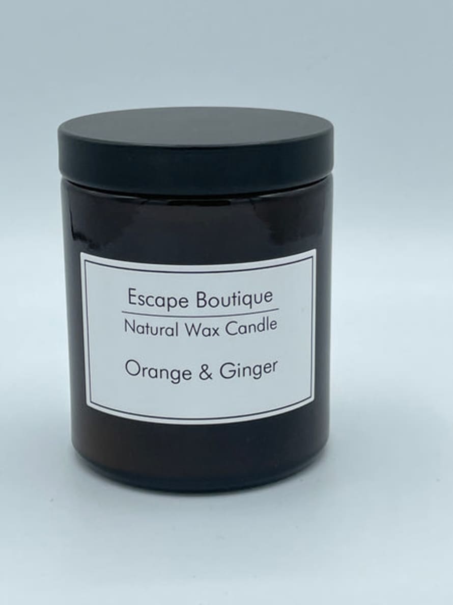 Heaven Scent Incense Ltd 180ml Orange and Ginger Brown Pot Natural Vegetable Wax Candle 