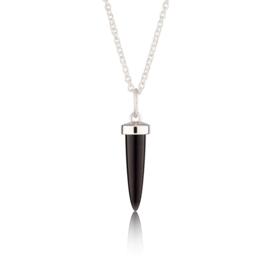 Scream Pretty  Black Spike Necklace with Slider Clasp Silver
