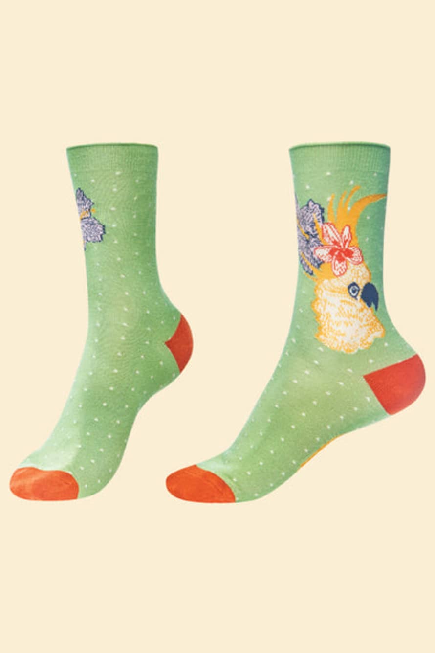 Powder Sage Cockatoo Ankle Socks