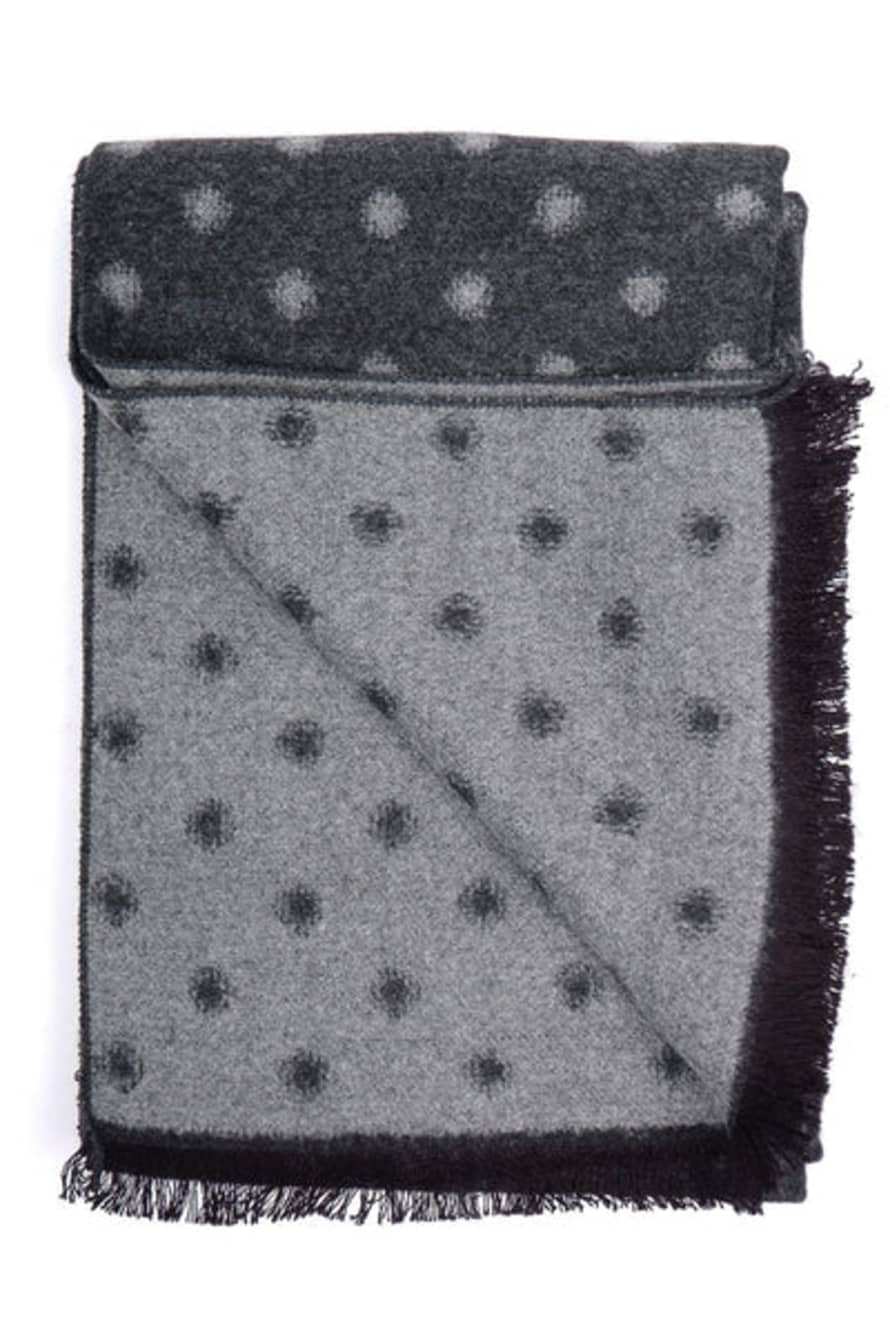 Remus Uomo Charcoal Spotted Scarf 