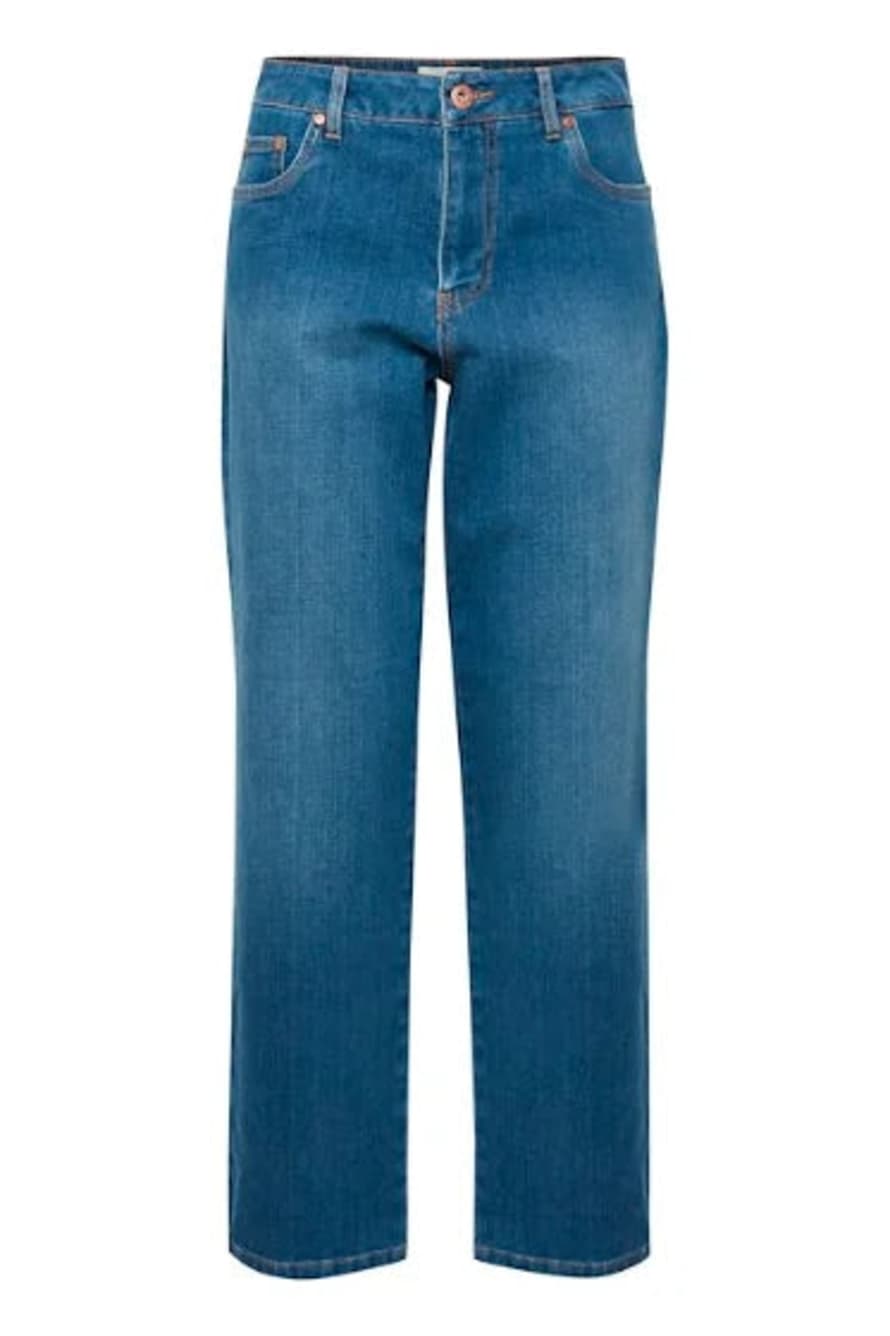 Pulz Jeans Medium Blue Denim Pulz Lucy Mom Jeans