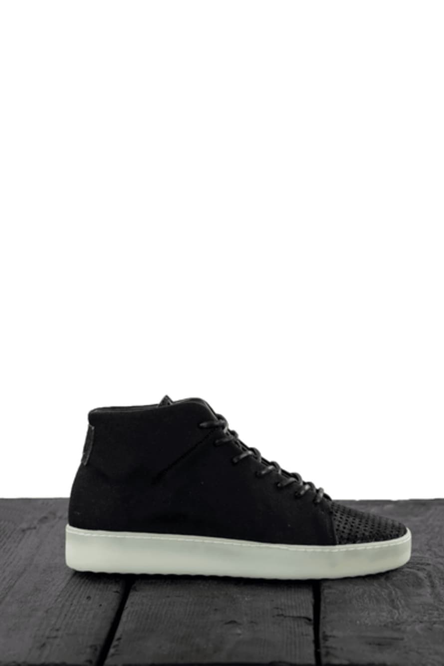 Hannes Roether Black Perforated Sneakers 