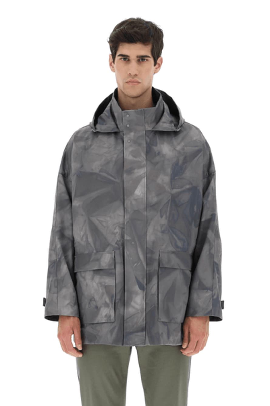 Herno Grey Gore Tex Hooded Oversized Parker Coat