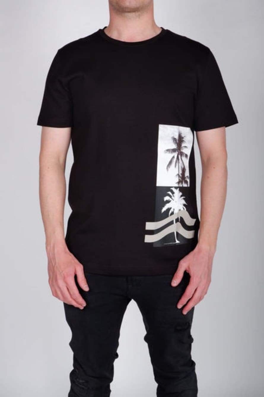 ANTONY MORATO Black Tropical Design Printed  T Shirt 