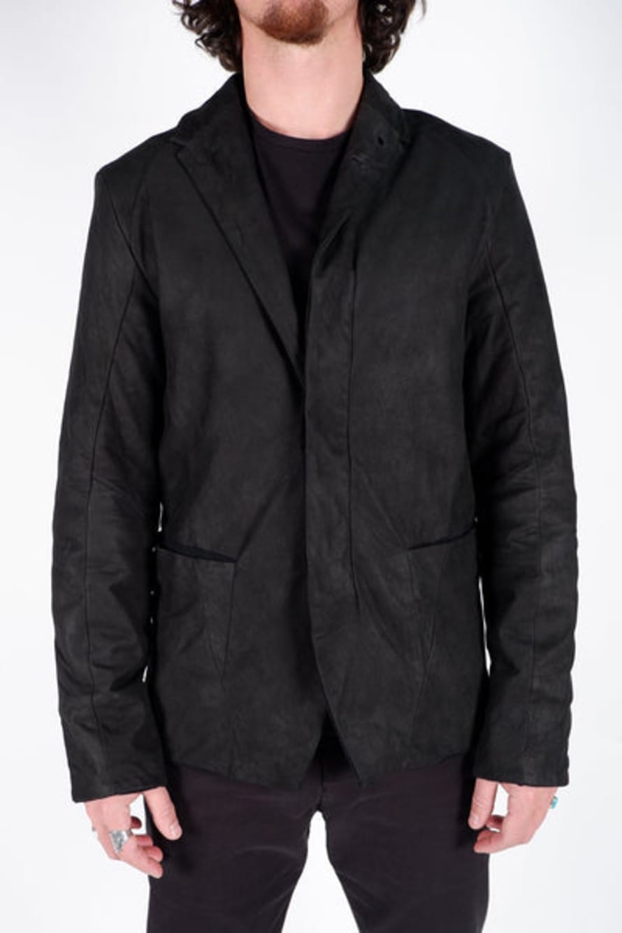 Transit Black Wool Interior Leather Jacket