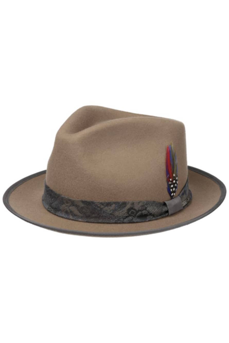 STETSON Beige Vandrick Fedora Wool Hat