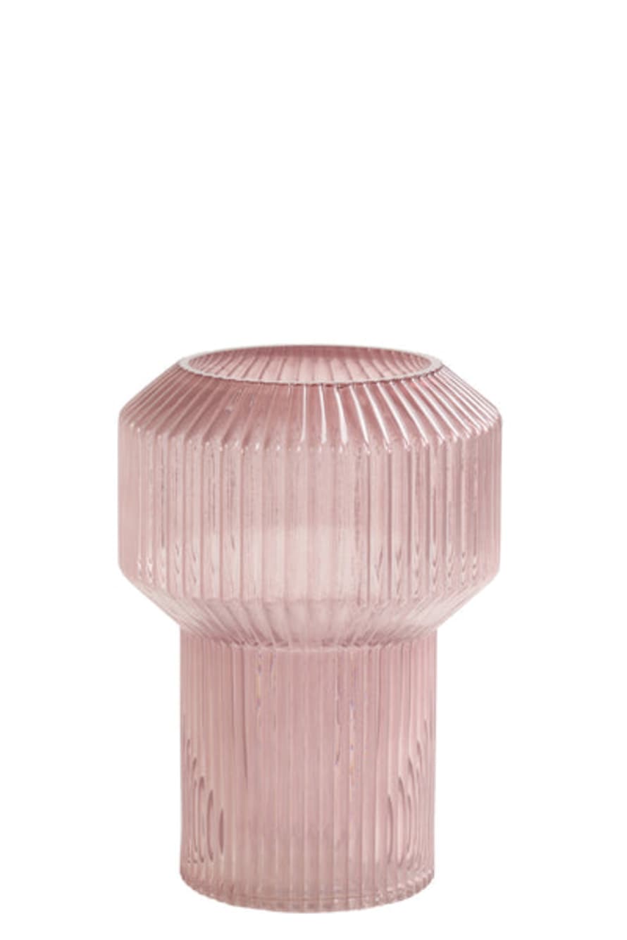 Light & Living Old Pink Geometric Glass Vase