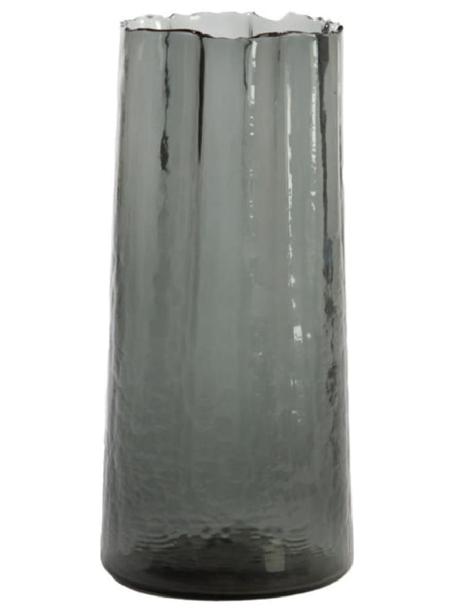 Light & Living Textured Glass Stem Vase - Grey