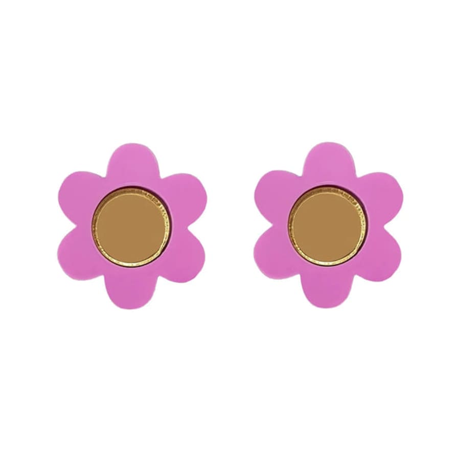 Natalie Owen Purple Daisy Flower Stud Earrings