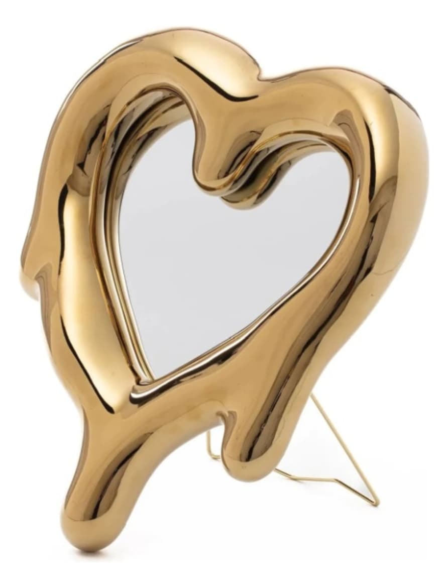 Seletti Gold Melted Heart Mirror and Photo Frame