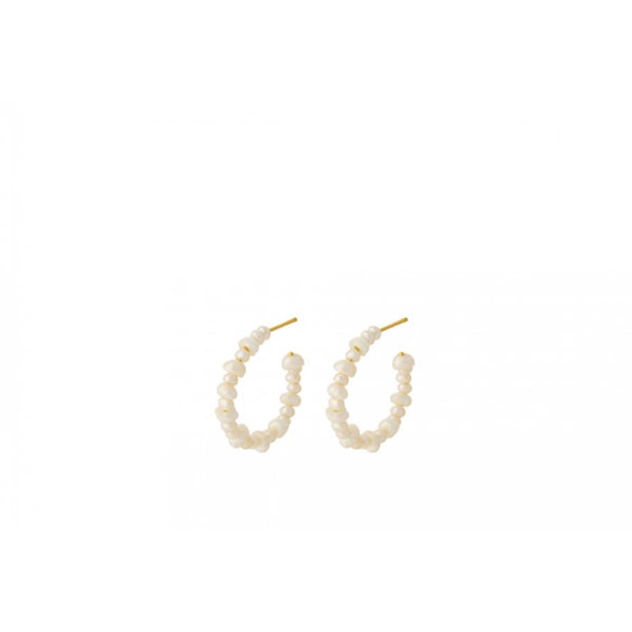 Pernille Corydon Liberty Hoops Earrings In Gold W. Pearls