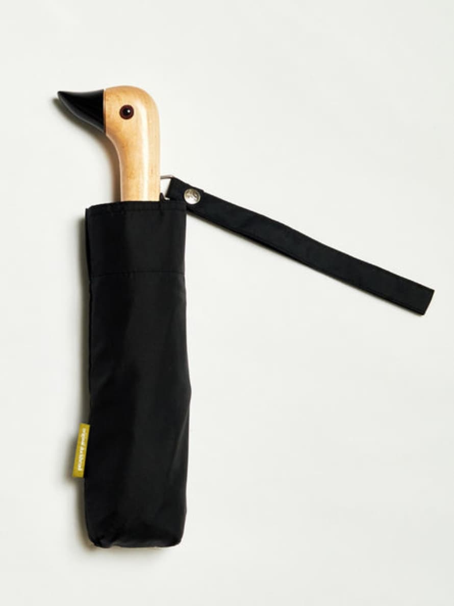 Original Duckhead Black Compact Eco-friendly Wind Resistant Umbrella
