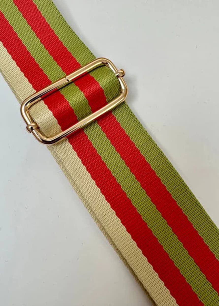 Kris-Ana Green Orange Stripe Strap