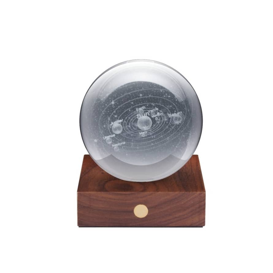 Gingko Amber Solar System Globe Crystal Light