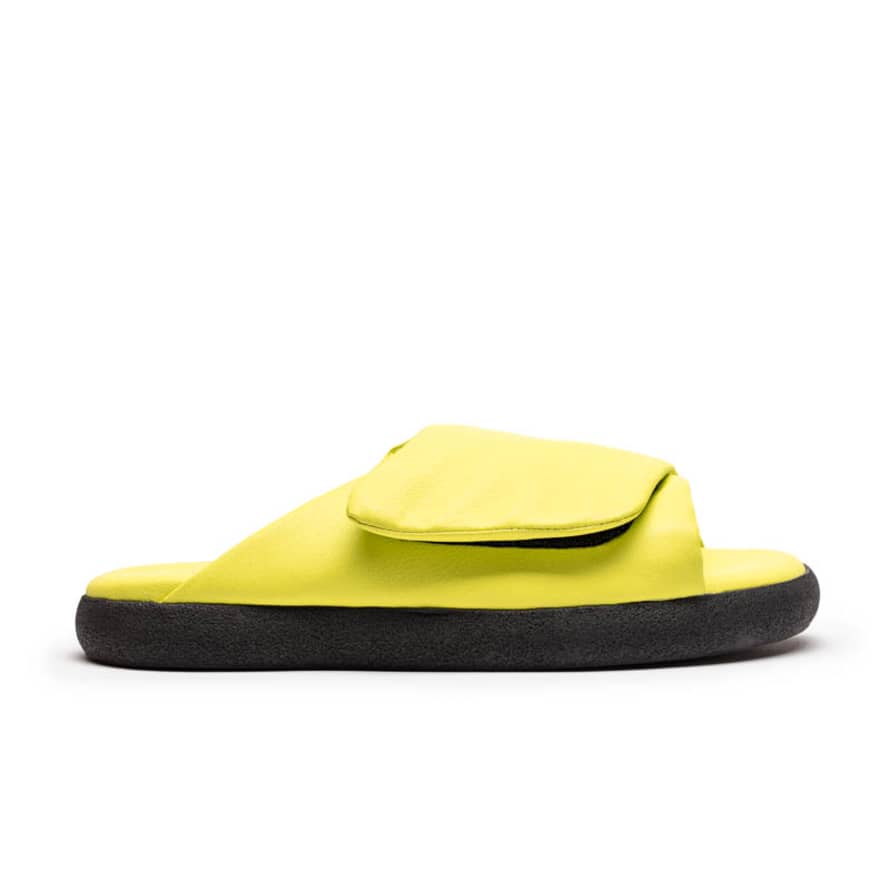 Tracey Neuls HOLLER Neon Yellow | Vegan Leather Slides