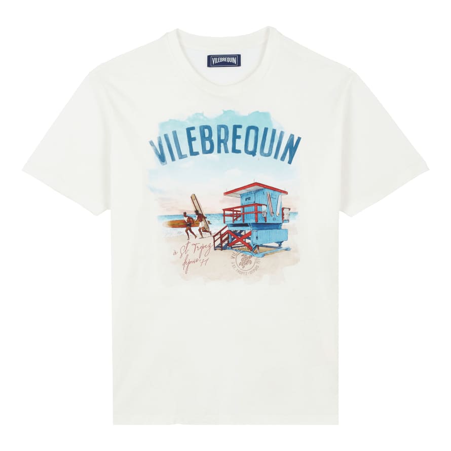 Vilebrequin White Malibu Lifeguard Printed Cotton T Shirt