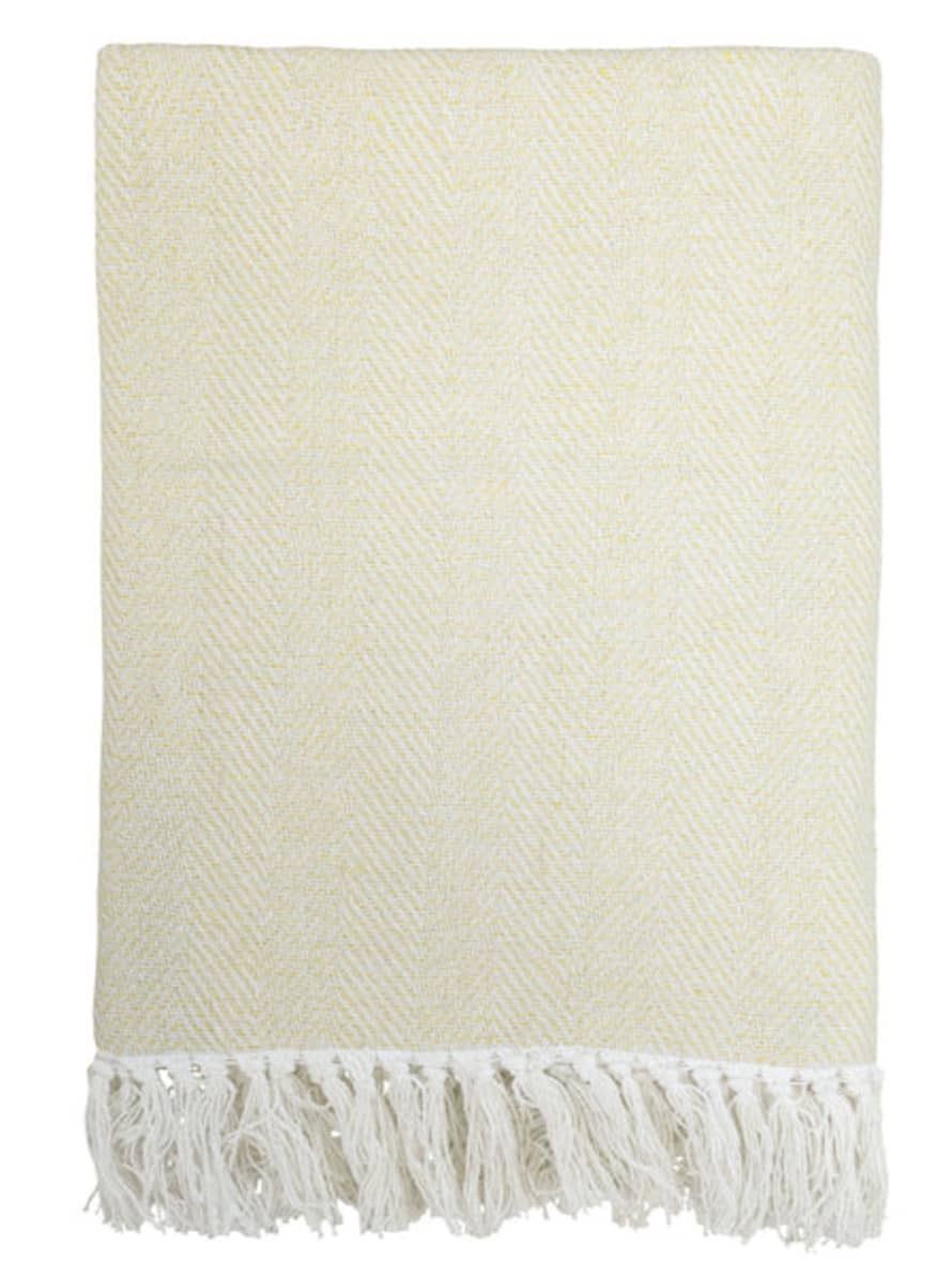 Chic Antique Recycled Cotton Woven Throw - Honey