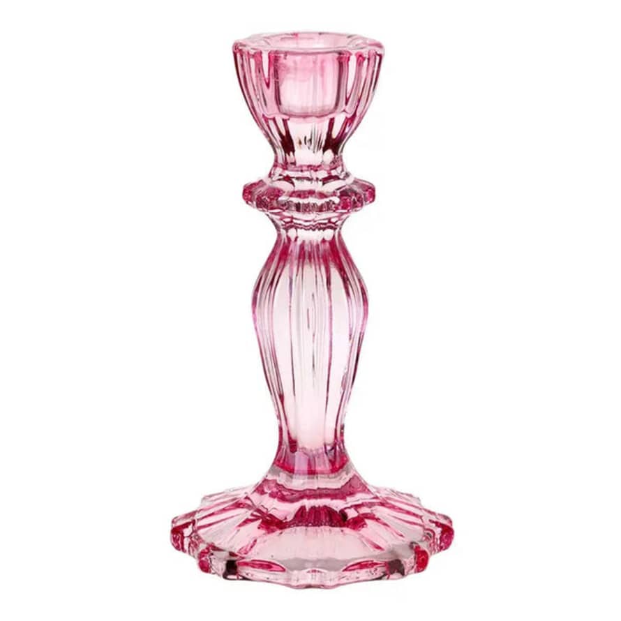 Talking Tables Pink Glass Candlestick Holder - Home Décor