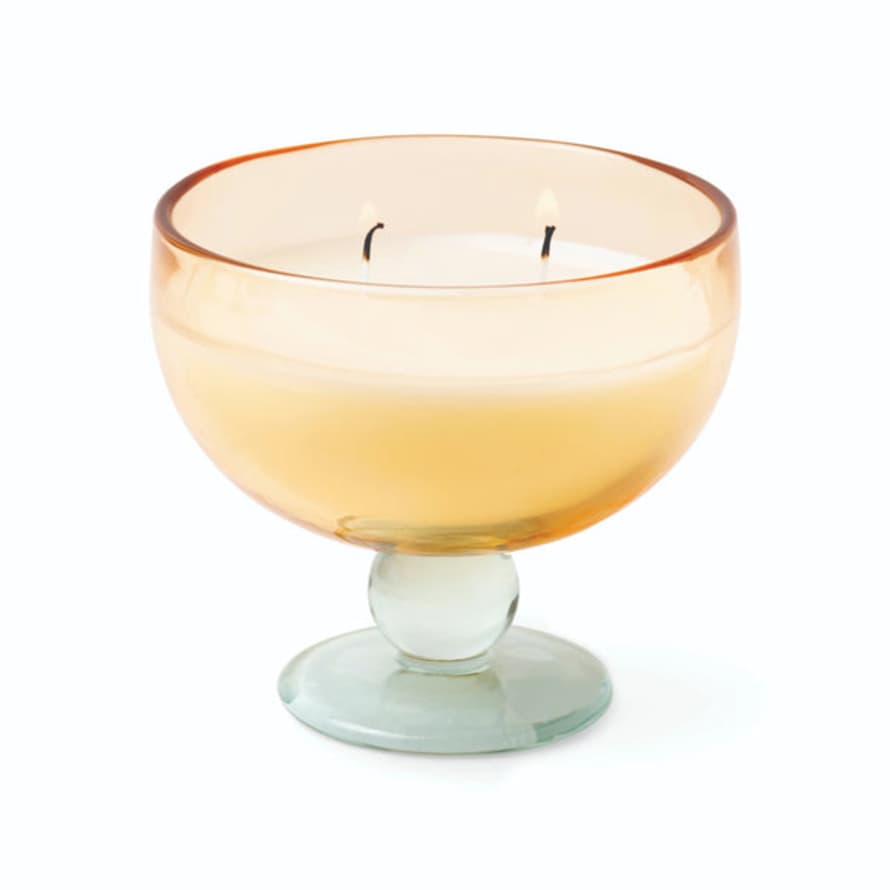 Paddy Wax Aura Tinted Glass Goblet Candle (170g)-yellow & Blue-wild Neroli