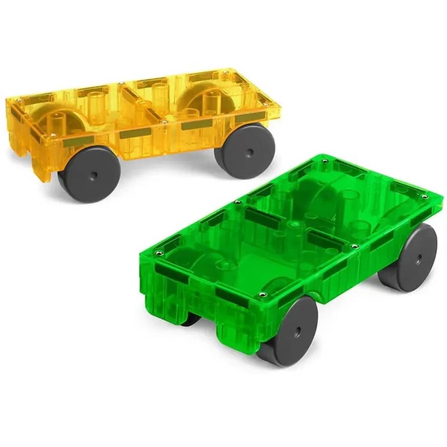 Madmattr Set of 2 Magnetic Constructions Magna Tiles Cars Bases 