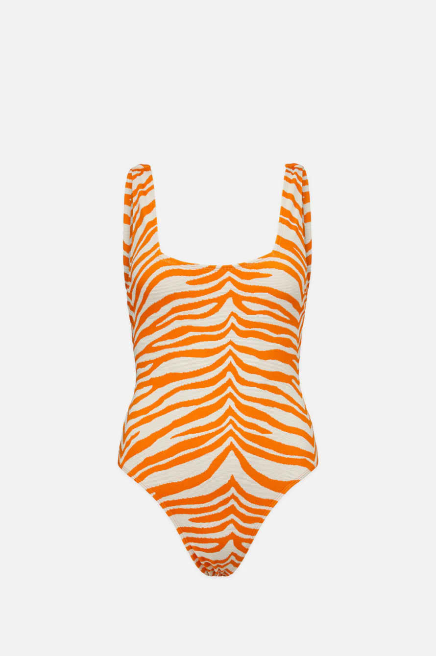 Becksondergaard Orange and White Zebra Ella Swimsuit 