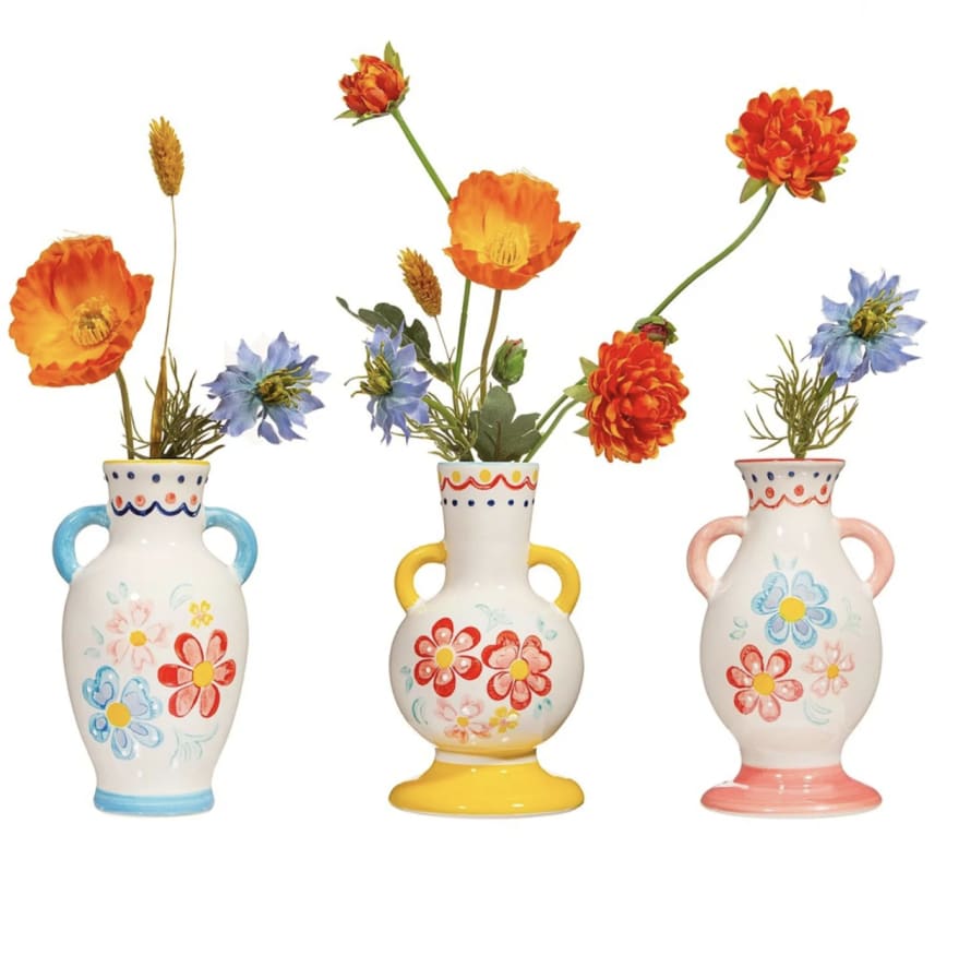 Sass & Belle  Folk Floral Assorted Bud Vases