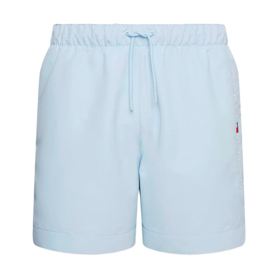 Tommy Hilfiger Mid Length Embroidered Swim Shorts - Breezy Blue
