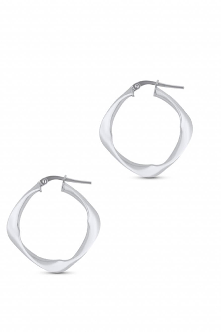 The Hoop Station Square Tiny Small Hoops - Silver