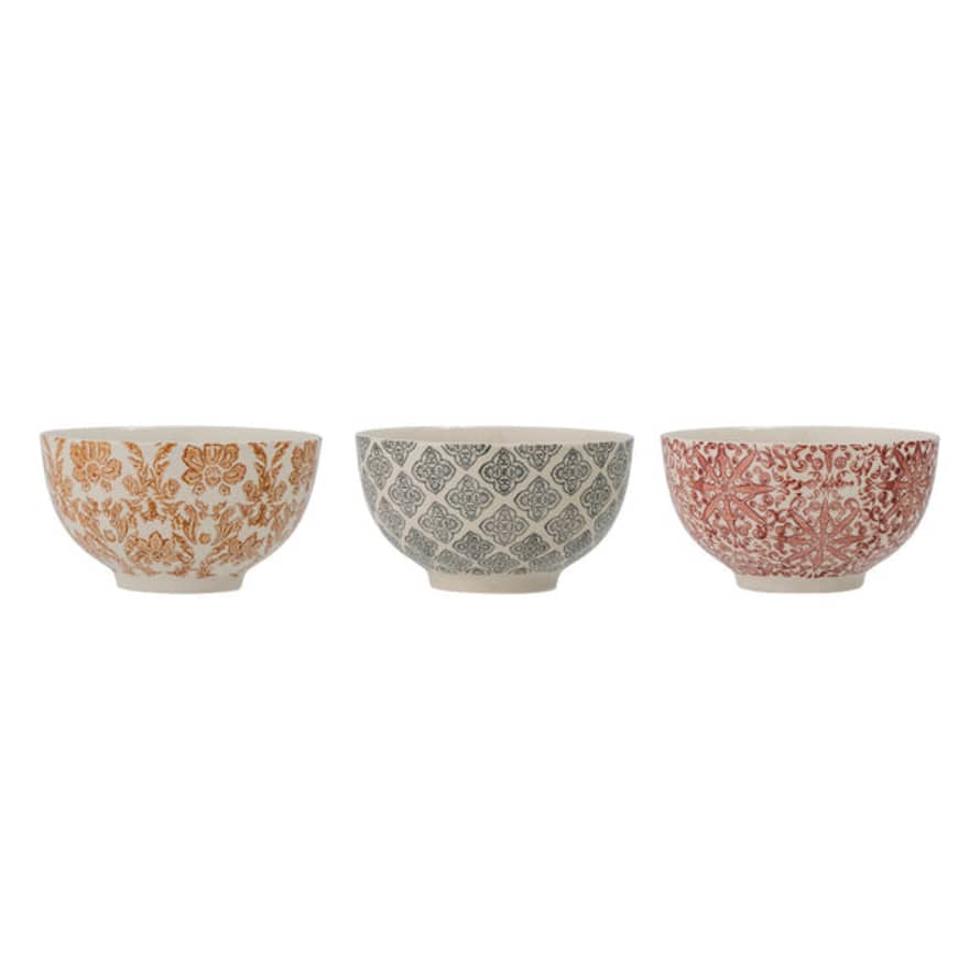 Bloomingville Set Of Three Of Rustic Stoneware Bowls