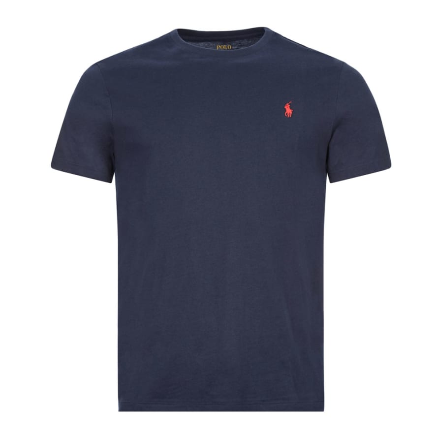 Polo Ralph Lauren Ink Blue Ribbed Collar T Shirt