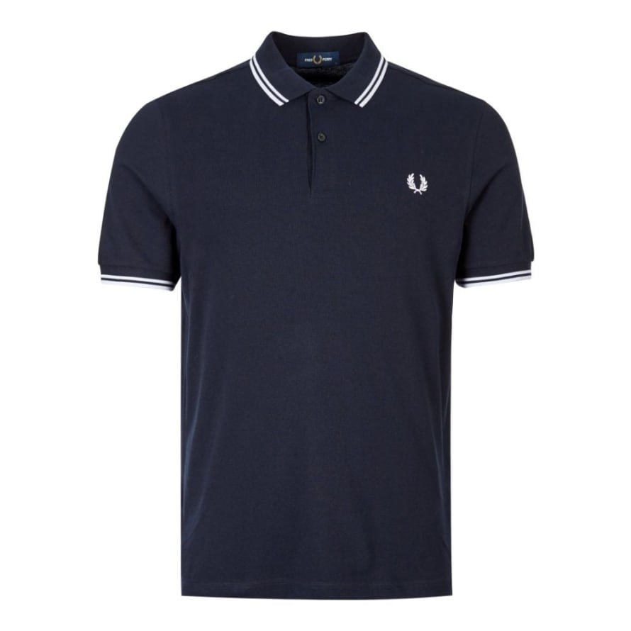 Fred Perry Navy and White Twin Tipped Polo Shirt