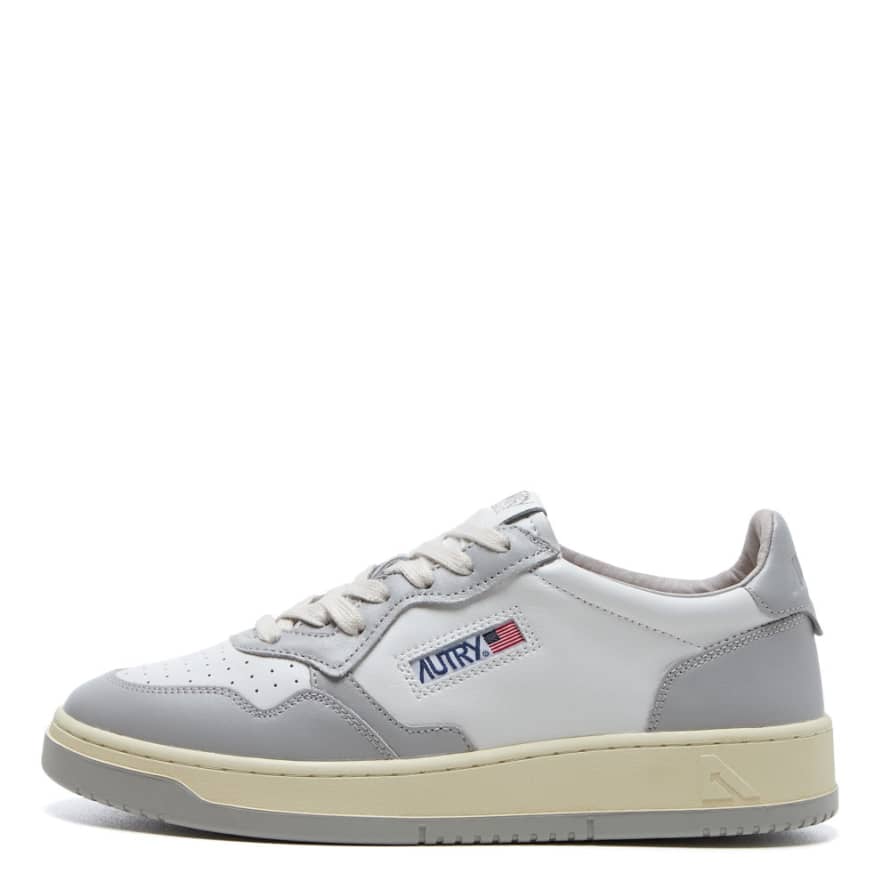 Autry White and Grey Medalist Low Trainer