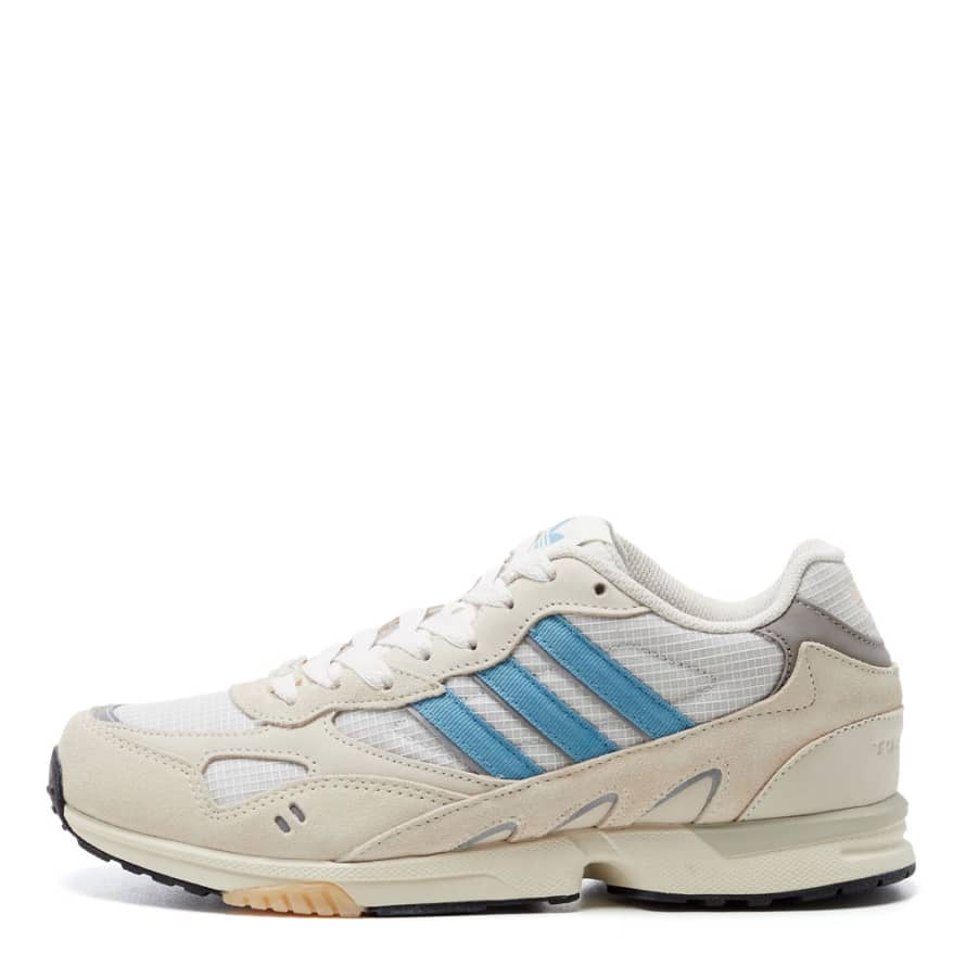 Adidas White and Blue Torsion Super Trainers