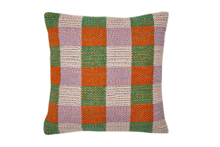 Liv Interior PET outdoor cushion, SQUARE, green, orange, lavender, 45x45 cm