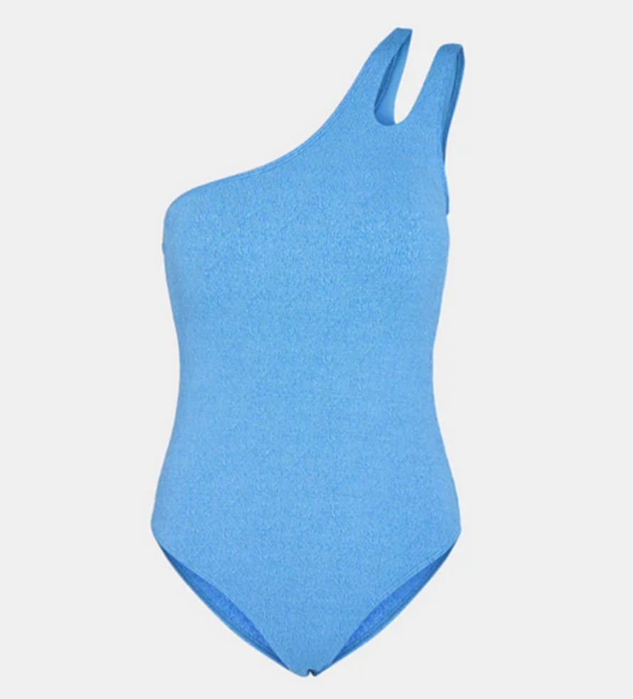 SOFIE SCHNOOR One Shoulder Blue Swimsuit