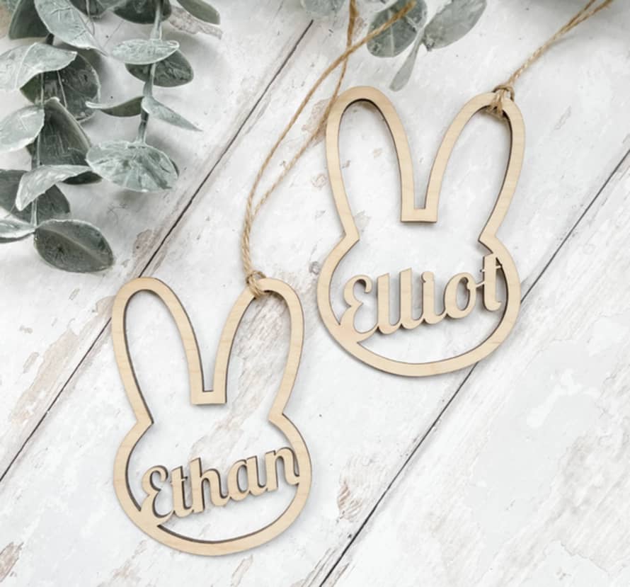 Fox & Bramble Personalised Easter Bunny Wooden Tag 