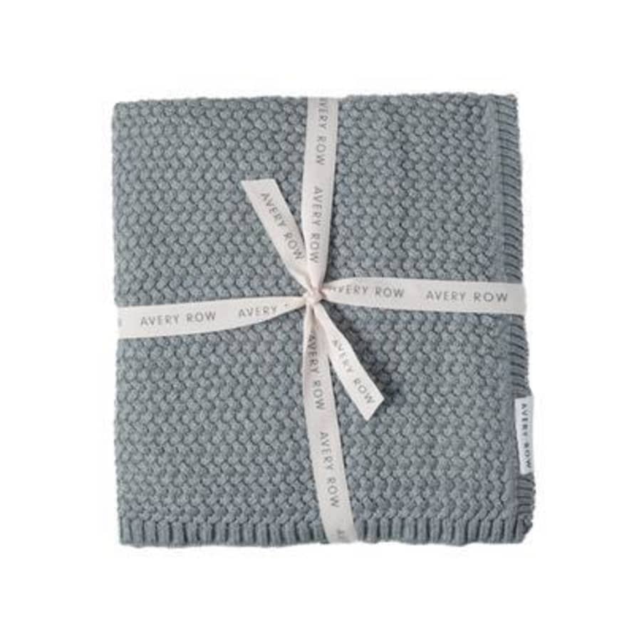 Avery Row Grey Knitted Blanket